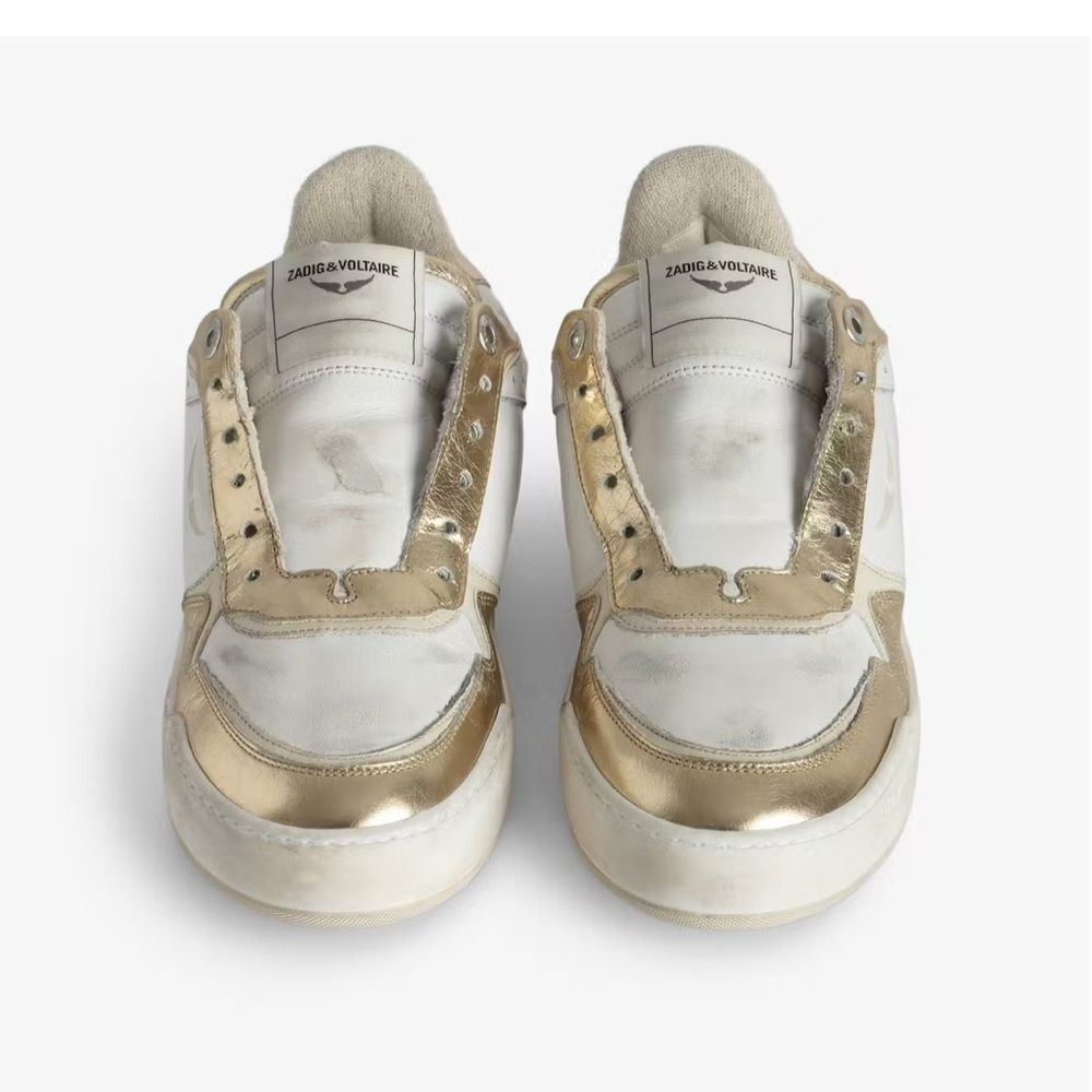 Golden Goose Women's Gold and White Sneakers - Picture 4 of 11